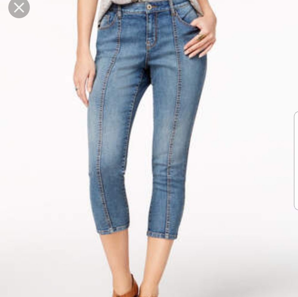 Middle seam capris Jeans